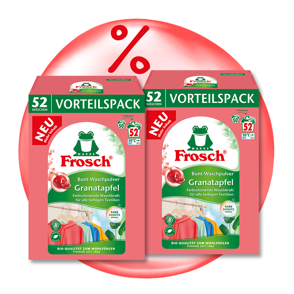 Family-Paket 104 Waschladungen - Bunt-Waschpulver Granatapfel