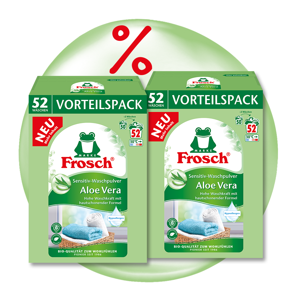 Family-Paket 104 Waschladungen - Sensitiv-Waschpulver Aloe Vera