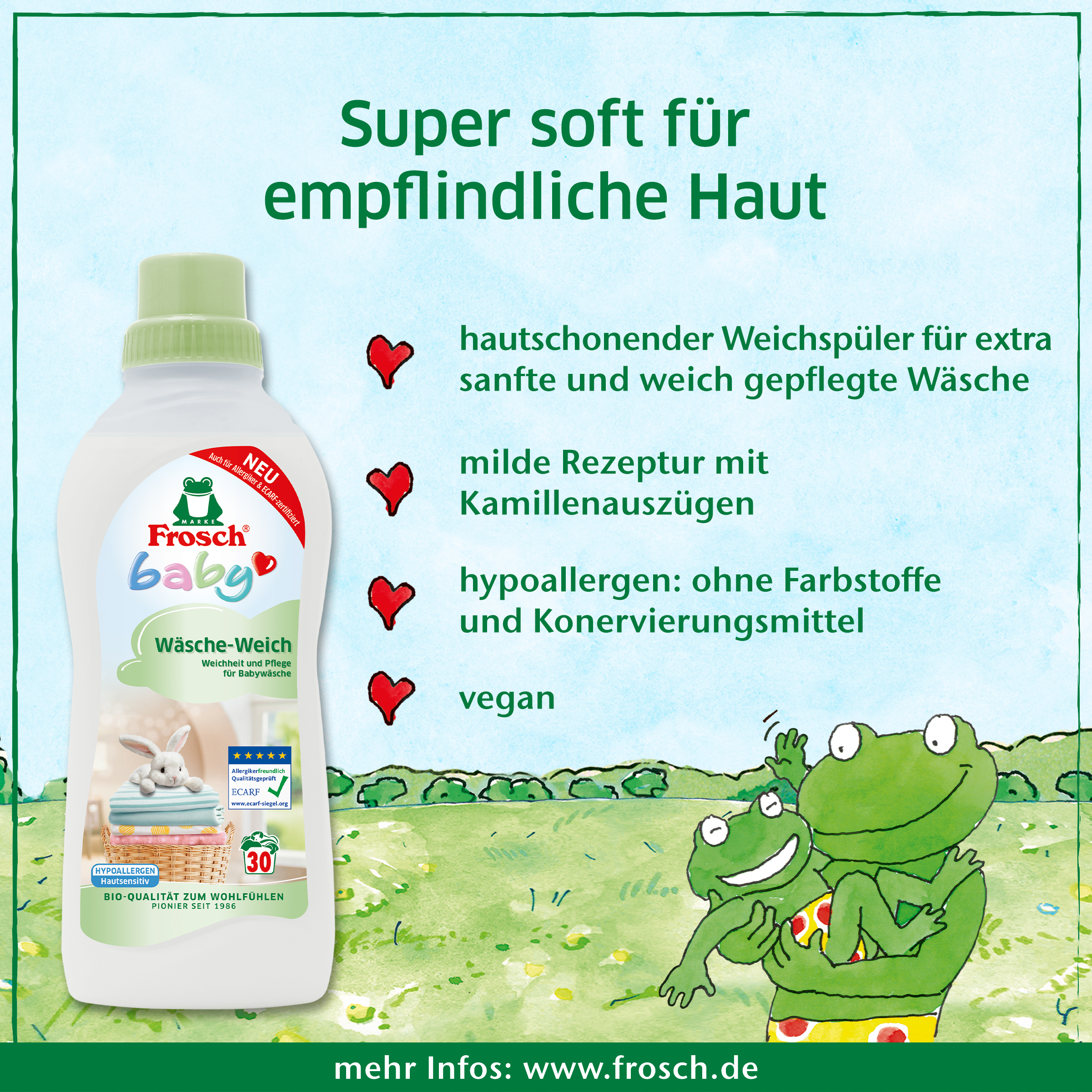 Frosch Baby Wäsche-Weich - Auch für Allergiker geeignet