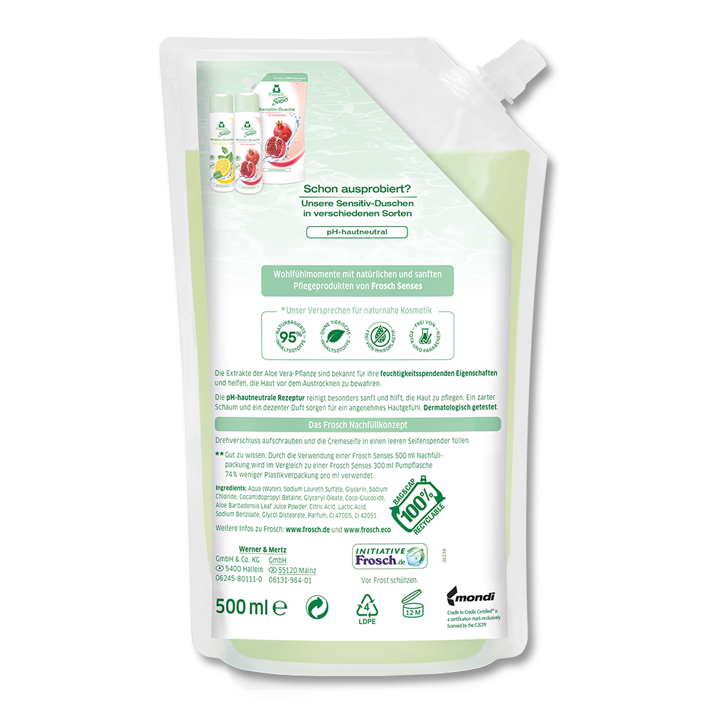 Frosch Aloe Vera Cremeseife Nachfüllbeutel
